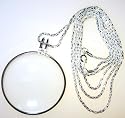 SE Necklace Magnifier - 2", 5x Power w/36" Silver Chain
