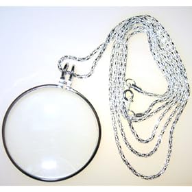SE Necklace Magnifier - 2", 5x Power w/36" Silver Chain