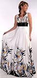 #1106 Printed Charmeuse Pageant Evening Prom Dress