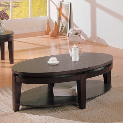 Coffee Table Contemporary Style Cappuccino Finish