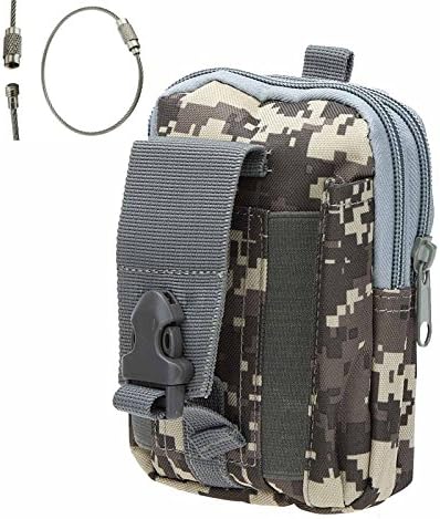 Multipurpose 10 Colors Tactical Molle Holster Pouch Belt Loops Waist Packs Phone Bag Pocket Fanny Pack Money for Iphone 6 6s 5s 6 Plus Samsung Galaxy Note N9000 Edge S6 + 1 Pcs Key Ring Rope (Acu)