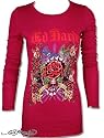 ED HARDY Special Damen Longsleeve Shirt - BUTTERFLY SKULL -