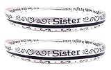 Two (2) Bracelet Set - Bangle Style Engraved with Sister Poem - 