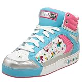 Skechers Little Kid/Big Kid D'Lish High-Top Sneaker,White/Turquoise/Pink,11 M US Little Kid