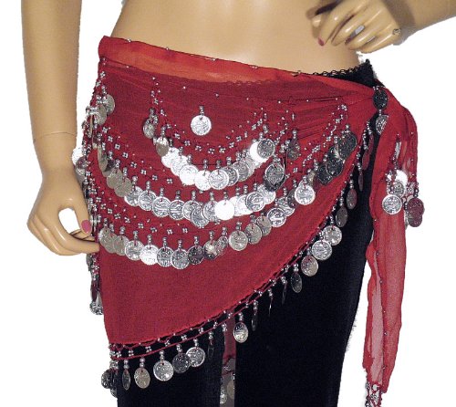 Bellydance Hip Scarf Wrap Belt Coin Belly Dance Costume