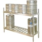 Aluminum Beer Keg Storage Rack - 2 Shelf Unit: 10 Keg Shelf