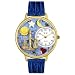 Whimsical Watches Unisex Libra Royal Blue Leather Watch #G1810008