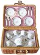 Children's Full-Service Porcelain Tea Party Set in Wicker Carry Case *Perfect Gift Idea for Children, Girls, Boys, Birthday, Holiday, etc.*