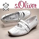 s.OLIVER, Damen Glattleder Ballerina, Faltenwurf, cloud-wollweiss