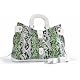 Womens Green Python Look Top Handle Designer Handbag