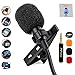PoP Voice 12.8 Feet Lavalier Lapel Microphone Professional Grade Omnidirectional Mic Condenser Small Mini Perfect for Recording Podcast PC Laptop Android iPhone YouTube Interview ASMR External