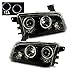 SPPC Projector Headlights Black Assembly Set Halo For Dodge Charger - (Pair) Driver Left and Passenger Right Side Replacement Headlamp