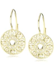 KC Designs "Estate" Diamond 14k Yellow Gold Small Disc Earrings