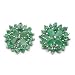 3.45 Carat Genuine Emerald Pears & Rounds Cluster Silver Earrings