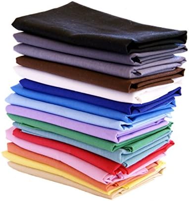 Fat Quarter Solid Seconds 16 Pieces 18 x 21 inches, Quality Cotton Quilting Fabric, Random No Repeats Stash Builder