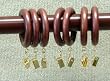 1-3/8" Solid Wood Drapery Rings with brass clips in Mahogany finish [CAPITOL CITY LUMBER]