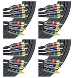 4-Pack of Comprehensive XHD 3-RCA to 3-RCA Double Shielded Component Video Cable 50ft