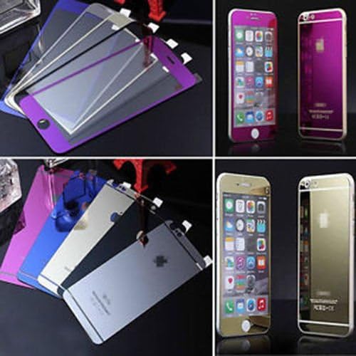 Blue Color Mirror Front+back Tempered Glass Screen Protec Skin, Iphone 5/5s