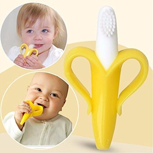 Hot!!! Super Soft Baby Green Corn/ Banana Training Toothbrush Safety Food-grace Silicone Newborn Infant Bebe Teether (white)