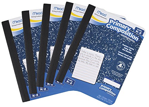 Mead Composition Book, Primary, Grades K-2, 100 Wide-Ruled Sheets, 9.75 x 7.5 Inch Page Size, 12 Pack (72900)