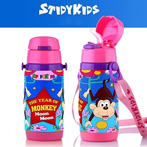 Shockproof Vacuum Insulated Bottle for Girls, Pink, Year of the Monkey