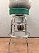 Richardson Seating Double Rung Backless Swivel Bar Stool with Chrome Frame and Seat, Green, 30