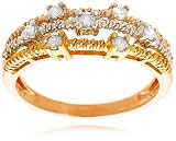 10k Tri-Color Gold Diamond Twist Ring (1/4 cttw, I-J Color, I3 Clarity)