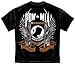 Military T-Shirt Pow Chrome Wings Black