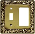 Brainerd 64053 Paisley Single Toggle Switch/Decorator Wall Plate / Switch Plate / Cover, Tumbled Antique Brass
