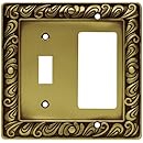 Brainerd 64053 Paisley Single Toggle Switch/Decorator Wall Plate / Switch Plate / Cover, Tumbled Antique Brass