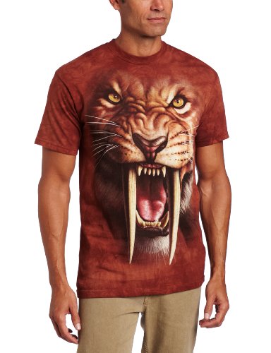 The Mountain Men's Sabertooth Tiger T-shirt, Brown, Large
