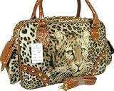 New ladies gorgeous large faux fur leopard animal print shoulder handbag