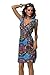 Jinhuanshow Women's Spring Summer Casual Low-cut V-neck Prints Sundresses(Small, Meiblue-fba)