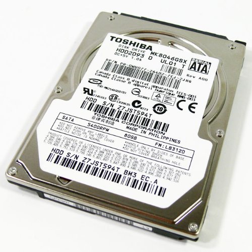 Toshiba MK8046GSX - Hard drive - 80 GB - internal - 2.5 - SATA-300 - 5400 rpm - buffer: 8 MB