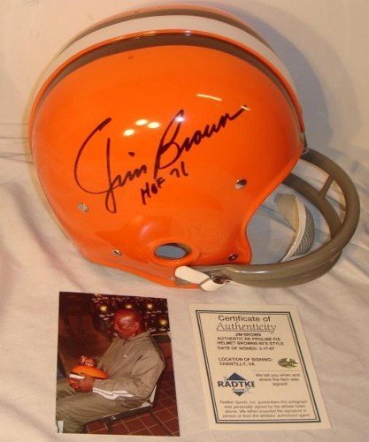Jim Brown Autographed/Hand Signed Cleveland Browns RK Throwback Full Size Proline Football Helmet/ w