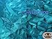 Round Petal Taffeta Teal Fabric / 54