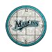 Florida Marlins 12-Inch Art Glass Clock