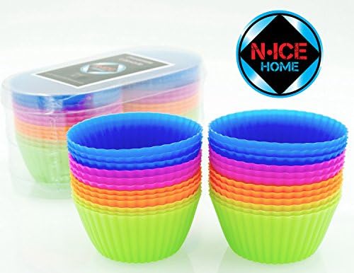24pcs Silicone Baking Cups - 4 Colors, Cupcake Liners for Replacing Your Paper Bake Cups, Muffin Cups, Cupcake Holder, Muffin Liners, Cake Molds, Cupcake Wrappers (24)