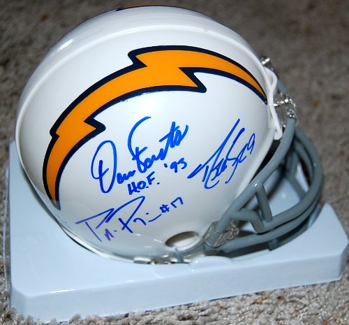San Diego Chargers Drew Brees, Dan Fouts & Philip Rivers Autographed / Signed Mini Helmet