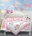 SoHo Victorian Flower Tree Crib Nursery Bedding Set 10 pcs **Reversible Into Morden Pink & Brown Polka Dot Designs !**