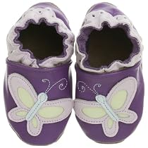 Robeez Infant/Toddler Butterfly Dino Slip-On With Socks,Purple,0-6 Months (US Infant 1-2 M)