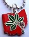 OSU Ohio State University Buckeyes Leaf Pendant Necklace w/ball chain