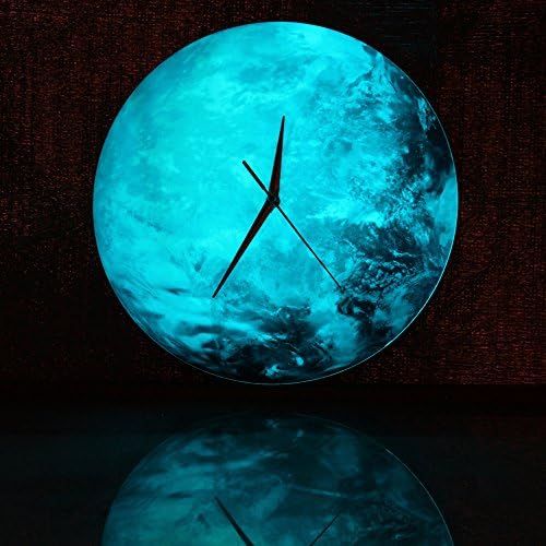 Mengcore® 30x30cm 12x12 in Glow In The Dark Moonlight Moon Earth Planet Wall Clock Decal For Kid's Room Home Decoration