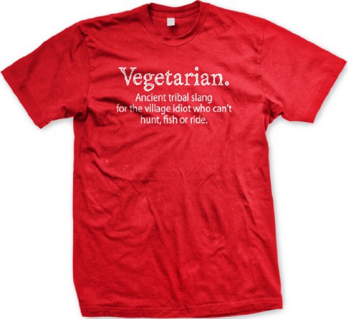 Vegetarian T-Shirt, Funny T-Shirts Vegan, Medium, Red