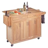 51%2BTFs8MIcL. SL160  Wood Top Kitchen Cart with Breakfast Bar   Natural