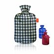 Fashy 6536 Wärmflasche mit Baumwollbezug im Schottendesign 2 Liter, in verschiedenen Farben