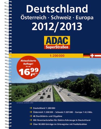 Buch - Cover ADAC SuperStraßen Deutschland, Österreich, Schweiz, Europa 2012/2013 - Collectif - Adac Kartografie