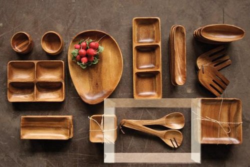 Rustic Acacia Wood Spoon Fork Set