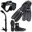 PROMATE Scuba Diving Fins Boots Extra-Wide Mask Snorkel Set