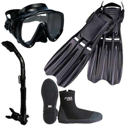 Best Price PROMATE Scuba Diving Fins Boots ExtraWide Mask Snorkel Set Reviews Diving Boots